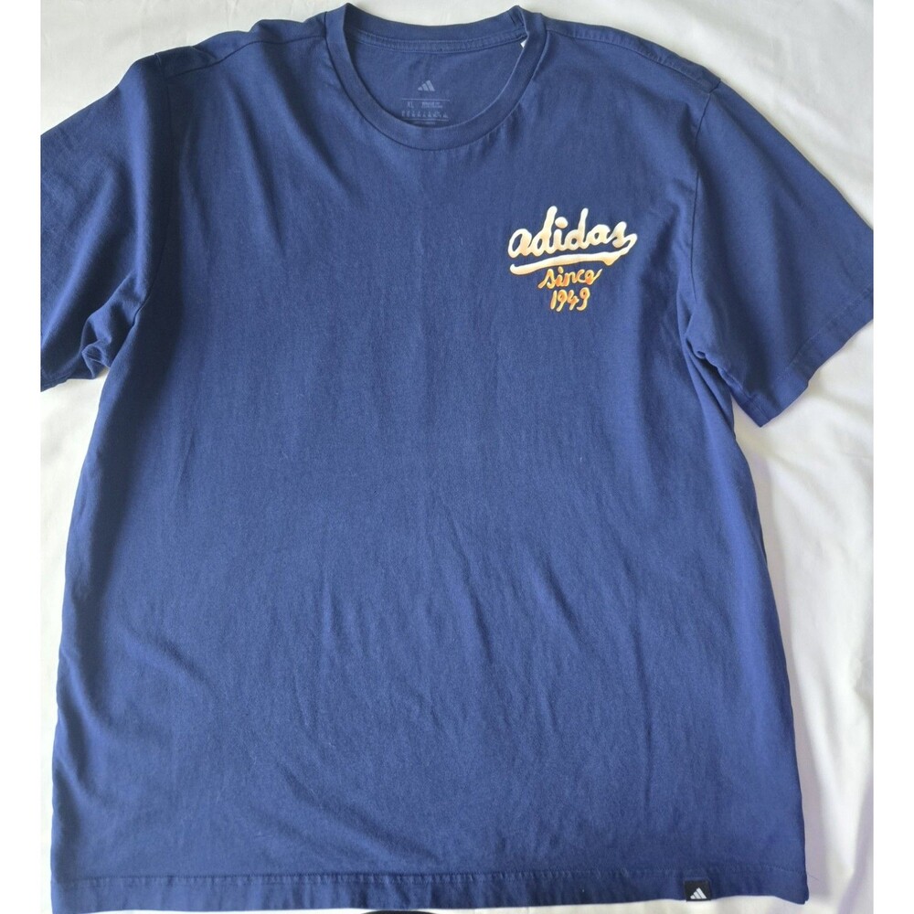Adidas Men's Blue XL Regular Fit Graphic Logo Crew Neck Short Sleeve Tee,T-SHIRT